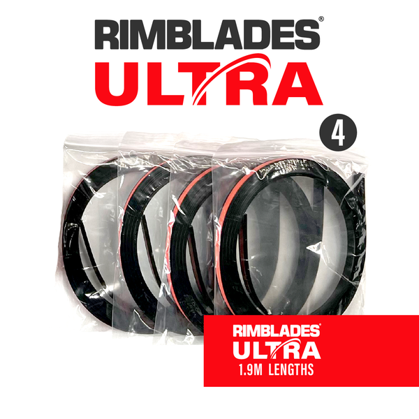 Rimblades® Ultra Alloy Wheel Rim Protectors Logo With 4 Black Rims in Polythene bag