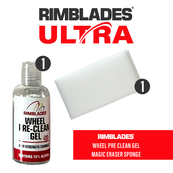 Rimblades® Ultra Alloy Wheel Rim Protectors Logo With Wheel Pre Clean Gel and Sponge
