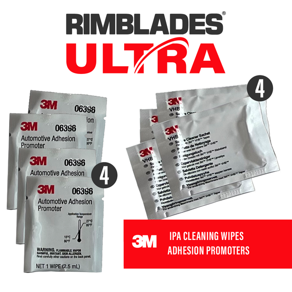 Rimblades® Ultra Alloy Wheel Rim Protectors logo with 3M sachets included