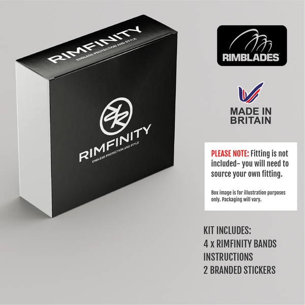 Rimblades® Rimfinity product packaging with full kit list
